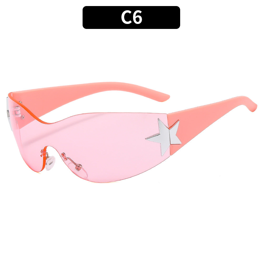 Gafas de sol de decoración de estrellas de cinco puntas y2k para niños al por mayor Gafas de sol